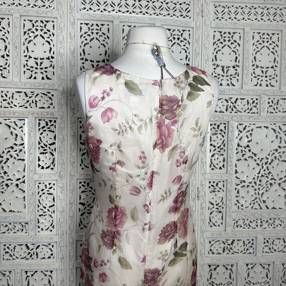 Vtg Casual Corner Annex 100% Silk Floral Coquette Cocktail Event Dress Sz Small - Picture 6 of 9